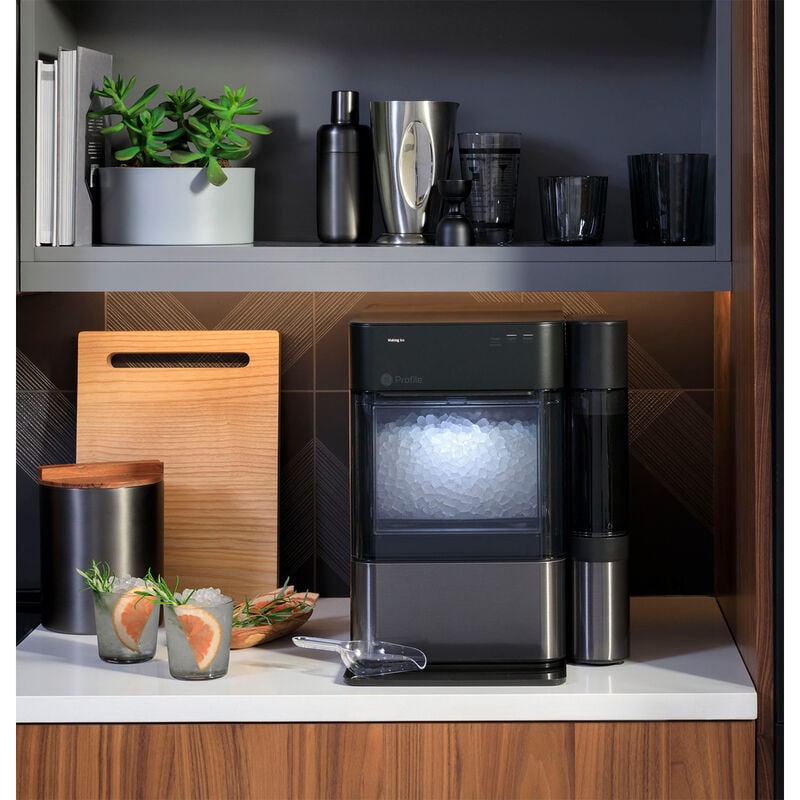 GE Profile 13 in. Smart Ice Maker with 3 lb. Ice Storage & Digital Control - Black Stainless, , hires