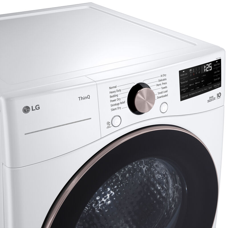 LG 27 in. 7.8 cu. ft. Smart Stackable Ventless Electric Dryer with Dual Inverter Heat Pump & AI Sensor Dry - White, , hires