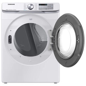 Samsung 27 in. 7.5 cu. ft. Smart Stackable Electric Dryer with Sanitize+, Steam Cycle & Sensor Dry - White, White, hires