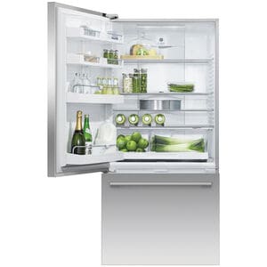 Fisher & Paykel Series 7 32 in. 17.1 cu. ft. Left-Hinged Counter Depth Bottom Freezer Refrigerator with External Water Dispenser - Stainless Steel, , hires