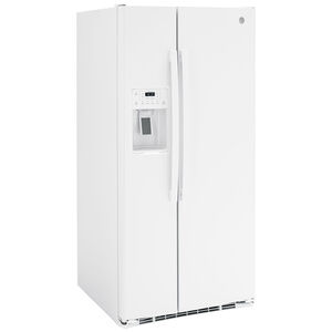 GE 33 in. 23 cu. ft. Side by Side Refrigerator with Ice & Water Dispenser - White, White, hires