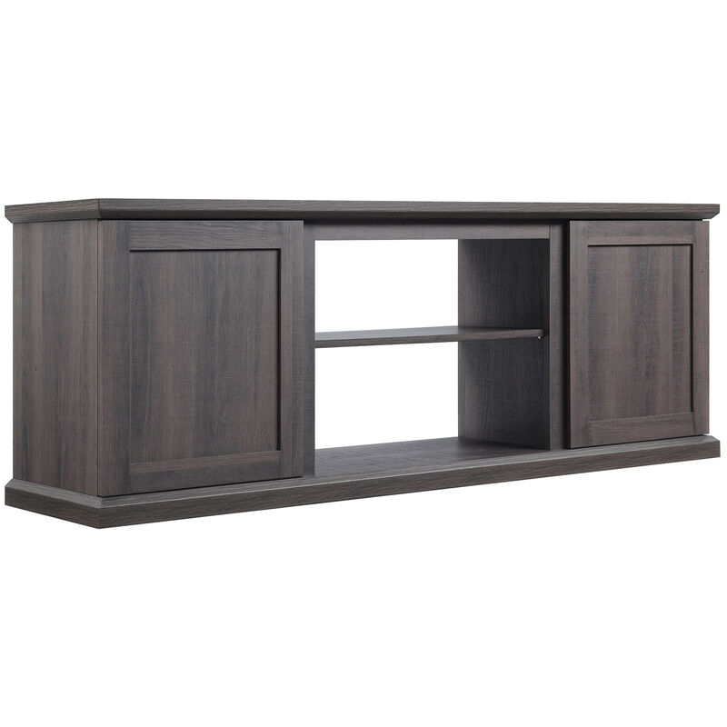 Manhattan Comfort Franklin 60" TV Stand with 2 Doors & Open Shelves - Brown, , hires