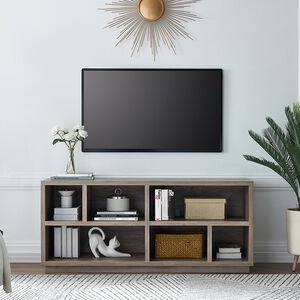 Hudson & Canal Bowman TV Stand - Gray Oak, , hires