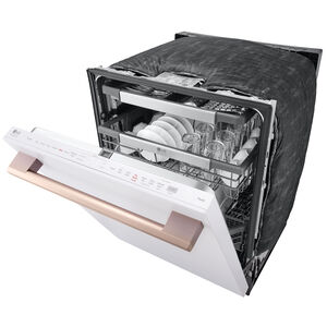 LG Studio 24 in. Top Control Flush-Mount Smart Dishwasher with 40 dBa Sound Level, 3rd-Rack & Dynamic Heat Dry - Essence White, , hires