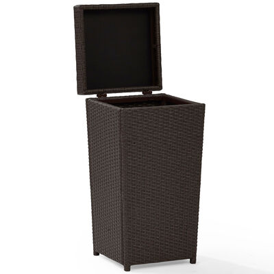 Crosley Palm Harbor Wicker Outdoor Trash Can - Brown | CO7301-BR