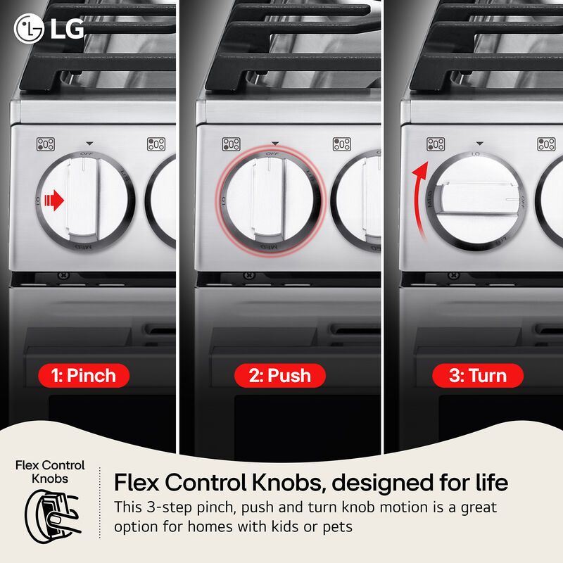 LG 30 in. 6.3 cu. ft. Smart Air-Fry True European Convection Slide-In Gas Range with 5 Sealed Burners & Griddle - Black Stainless Steel, , hires