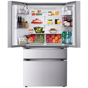 LG 36 in. 28.6 cu. ft. Smart 4-Door French Door Refrigerator with Ice & Water Dispenser - PrintProof Noble Steel, , hires