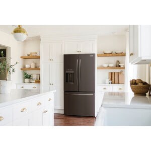 Frigidaire Gallery 36 in. 22.6 cu. ft. Counter Depth French Door Refrigerator with Ice & Water Dispenser - Black Stainless, Black Stainless, hires