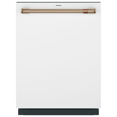 Cafe 24 in. Smart Built-In Dishwasher with Top Control, 44 dBA Sound Level, 16 Place Settings, 6 Wash Cycles & Sanitize Cycle - Matte White | CDT858P4VW2