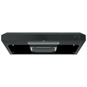 GE 30 in. Convertible Standard Style Range Hood with 200 CFM, 2 Fan Speeds & 1 Incandescent Light - Black, , hires