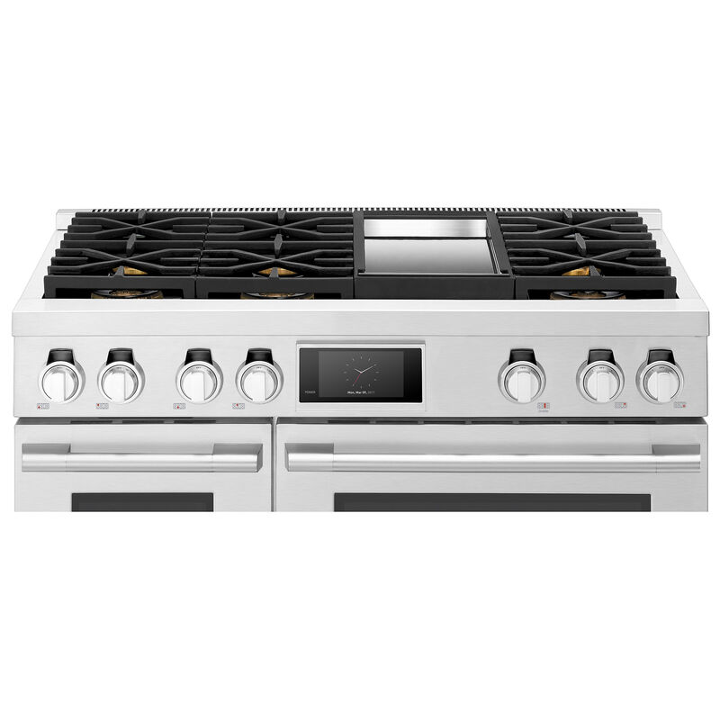 SKS 48 in. 7.9 cu. ft. Smart Standard Convection Steam Double Oven Dual Fuel Range with 6 Sealed Burners & Griddle - Stainless Steel, , hires
