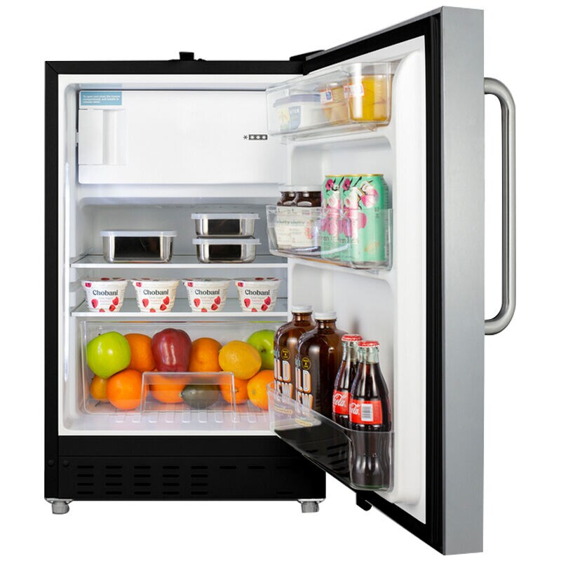 Summit 21 in. 2.7 cu. ft. Mini Fridge with Freezer Compartment - Stainless Steel, , hires