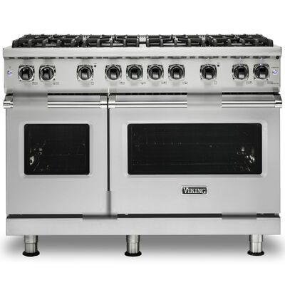 Viking 5 Series 48 in. 6.0 cu. ft. Convection Double Oven Freestanding LP Gas Range with 8 Sealed Burners - Stainless Steel | VGR5488BSSLP