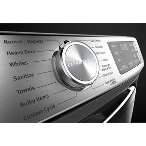 Maytag 27 in. 5.0 cu. ft. Smart Stackable Front Load Washer with Extra Power, 24-Hr Fresh Hold Option, Sanitize & Steam Wash Cycle - Metallic Slate, Metallic Slate, hires