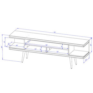 Manhattan Comfort Utopia 70" TV Stand - White Gloss & Maple Cream, , hires