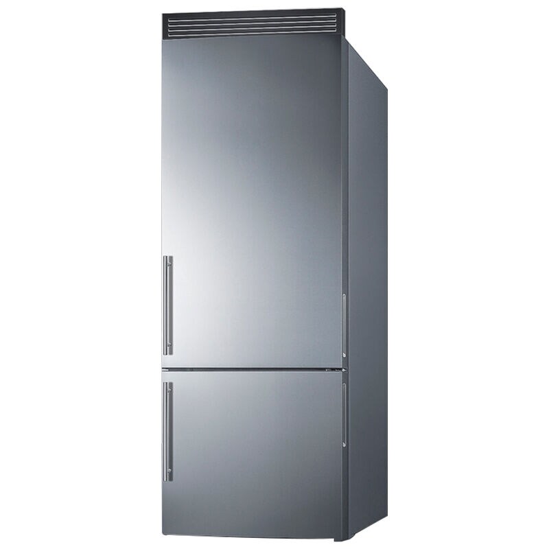 Summit 28 in. 14.6 cu. ft. Counter Depth Bottom Freezer Refrigerator with Professional Handles - Stainless Steel, , hires