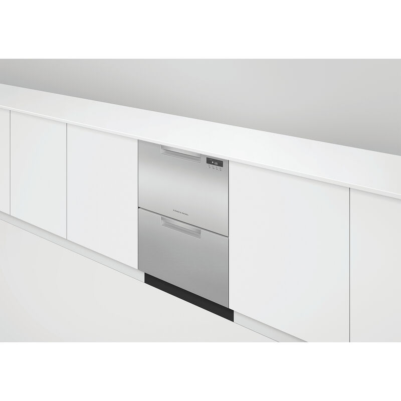 Fisher & Paykel Series 7 24 in. Smart Double Drawer with Front Control, 43 dBa Sound Level & Pocket - Stainless Steel, , hires