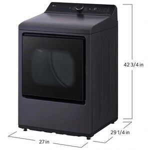 LG 27 in. 7.3 cu. ft. Smart Gas Dryer with EasyLoad Door & AI Sensor Dry - Matte Black, , hires