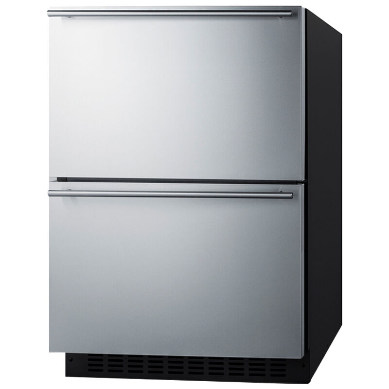 Summit 24 in. 3.7 cu. ft. Built-in Outdoor Frost Free Double Freezer Drawers - Stainless Steel/Panel Ready, , hires