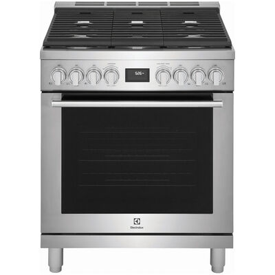 Electrolux 30 in. 4.5 cu. ft. Convection Oven Freestanding Gas Range with 5 Sealed Burners - Stainless Steel | ECFG3068AS