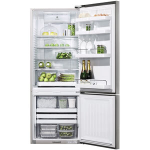 Fisher & Paykel Series 5 25 in. 13.5 cu. ft. Smart Counter Depth Bottom Freezer Refrigerator with Water Dispenser - Stainless Steel, , hires