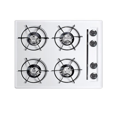 Summit 24 in. 4-Burner Natural Gas Cooktop with Power Burner - White | WNL033