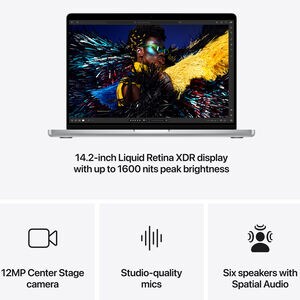 Apple MacBook Pro (2024) 14.2 in. Notebook with Apple Intelligence, Apple M4 Pro 12-Core CPU, 16-Core GPU, 24 GB RAM, 512 GB SSD, up to 24 Hrs. of Battery Life & Mac OS - Silver, , hires