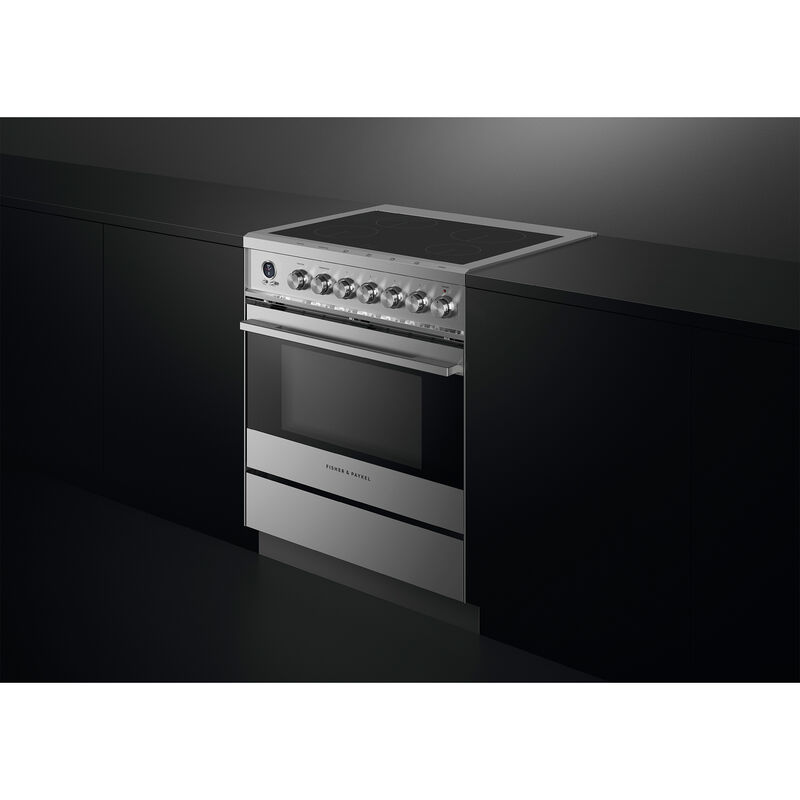 Fisher & Paykel Series 9 Classic 30 in. 3.5 cu. ft. Convection Oven Freestanding Electric Range with 4 Induction Zones - Stainless Steel, , hires