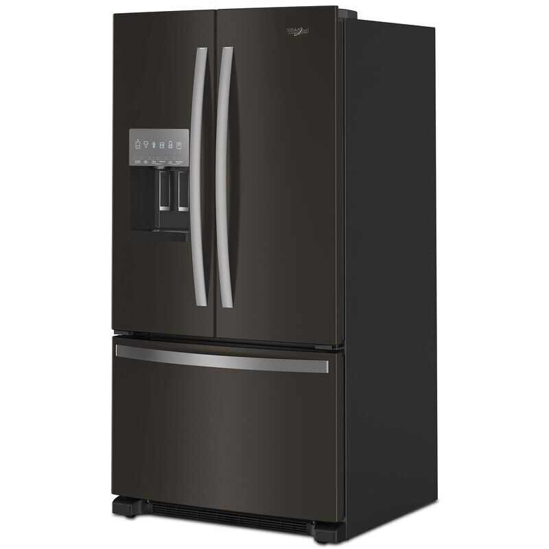 Whirlpool 36 in. 24.7 cu. ft. French Door Refrigerator with Ice & Water Dispenser - Fingerprint resistant Black Stainless, Fingerprint Resistant Black Stainless, hires