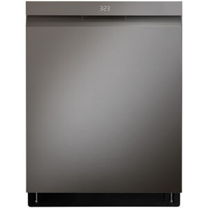 LG 24 in. Smart Built-In Dishwasher with Top Control, 42 dBA Sound Level, 15 Place Settings, 10 Wash Cycles & Sanitize Cycle - PrintProof Black Stainless Steel, , hires