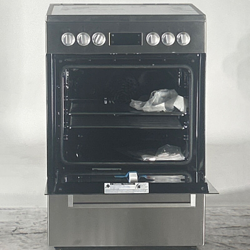 Beko 24 in. 2.5 cu. ft. True European Convection Electric Range with Smoothtop Burners - Stainless Steel (Open Box Good Condition), , hires