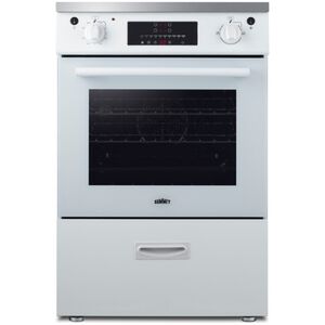 Summit 24 in. 2.6 cu. ft. Standard Convection Slide-In Electric Range with 4 Induction Burners - White, White, hires