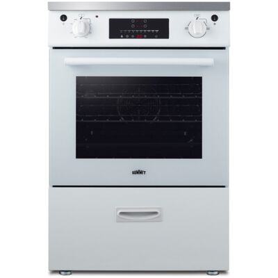 Summit 24 in. 2.6 cu. ft. Standard Convection Slide-In Electric Range with 4 Induction Burners - White | REN24W5