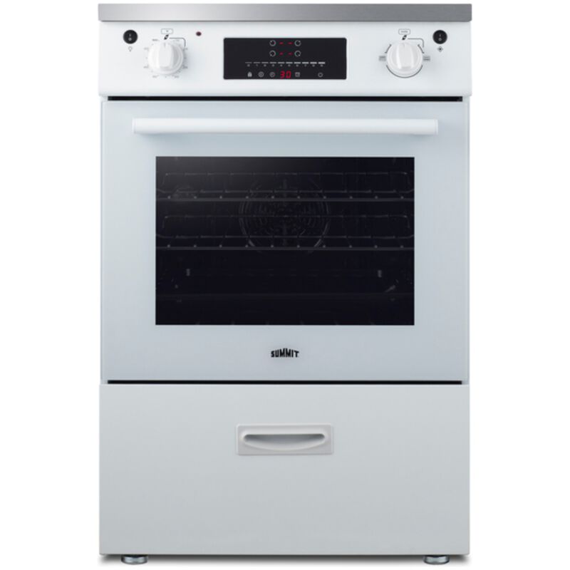 Summit 24 in. 2.6 cu. ft. Standard Convection Slide-In Electric Range with 4 Induction Burners - White, White, hires