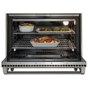 Wolf 36 in. 5.5 cu. ft. Oven Freestanding Gas Range with 4 Sealed Burners & Griddle - Stainless Steel, , hires