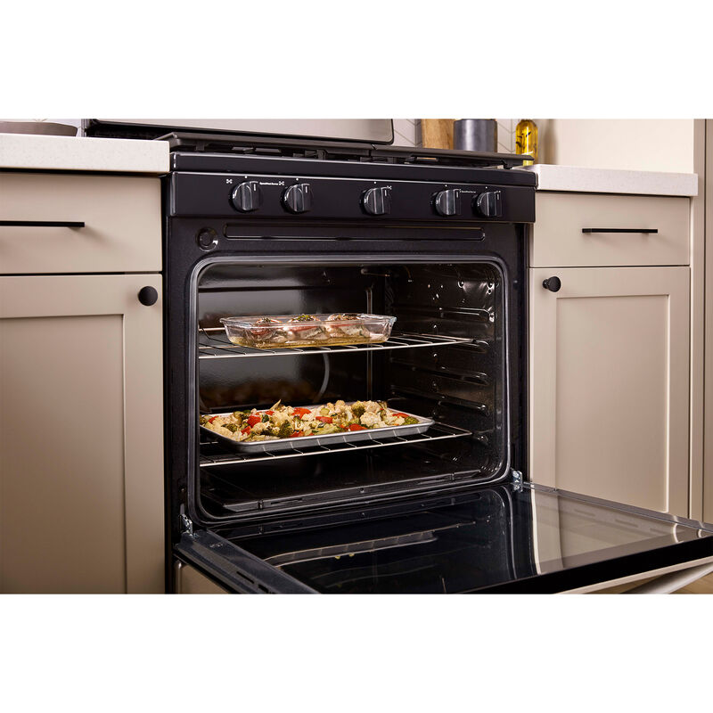 Whirlpool 30 in. 5.1 cu. ft. Oven Freestanding Gas Range with 5 Sealed Burners - Black, Black, hires
