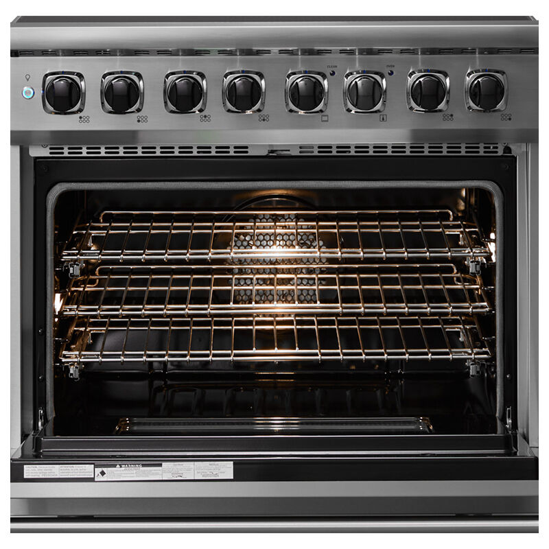 Viking 5 Series 48 in. 7.3 cu. ft. True European Convection Double Oven Electric Range with 6 Induction Burners - Stainless Steel, , hires