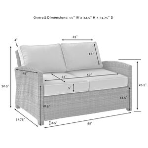 Crosley Bradenton 4-Piece Outdoor Loveseat Patio Furniture Set - Gray, , hires
