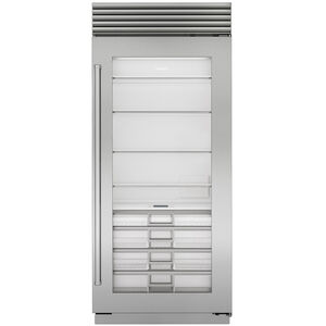 Sub-Zero Classic Series 36 in. Built-In 22.9 cu. ft. Smart Freezerless Refrigerator - Glass Door with Stainless Steel Frame, , hires