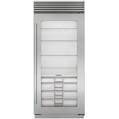 Sub-Zero Classic Series 36 in. Built-In 22.9 cu. ft. Smart Freezerless Refrigerator - Glass Door with Stainless Steel Frame | CL3650RGSPR