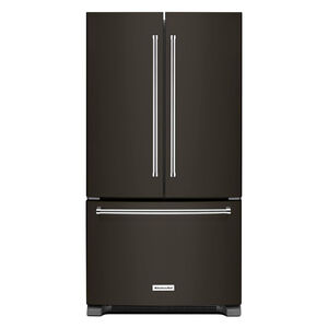 KitchenAid 36 in. 25.2 cu. ft. French Door Refrigerator with Internal Filtered Water Dispenser - Black Stainless, Black Stainless, hires