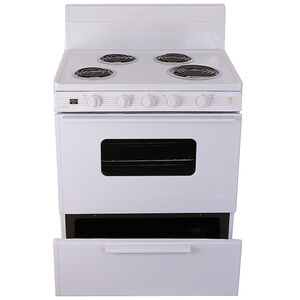 Premier 30 in. 3.9 cu. ft. Oven Freestanding Electric Range with 4 Coil Burners - White, , hires