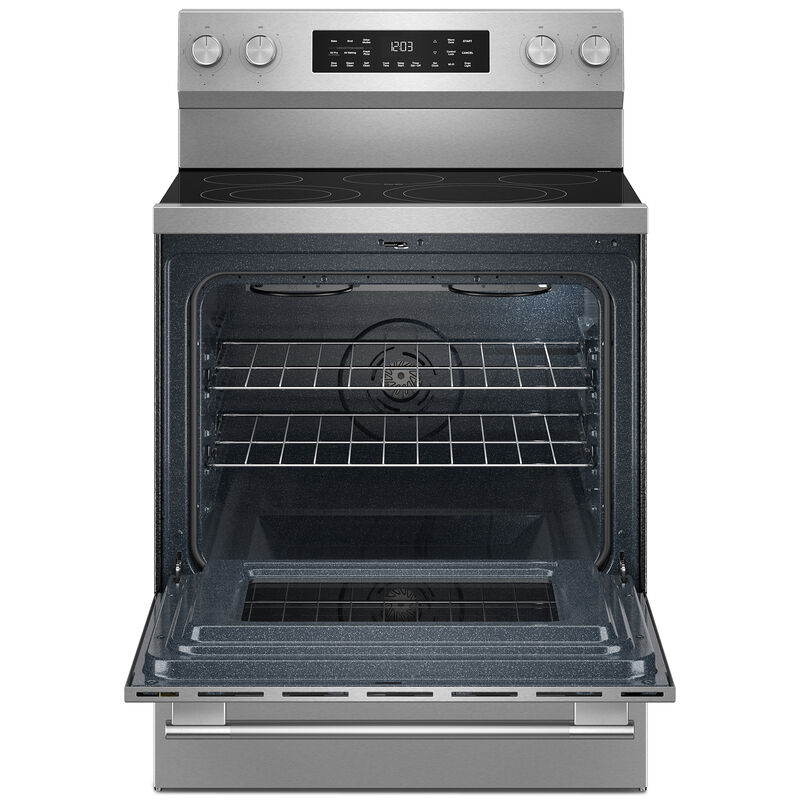 KitchenAid 30 in. 5.3 cu. ft. Smart Air-Fry True European Convection Electric Range with Radiant Burners - Stainless Steel with PrintShield Finish, , hires