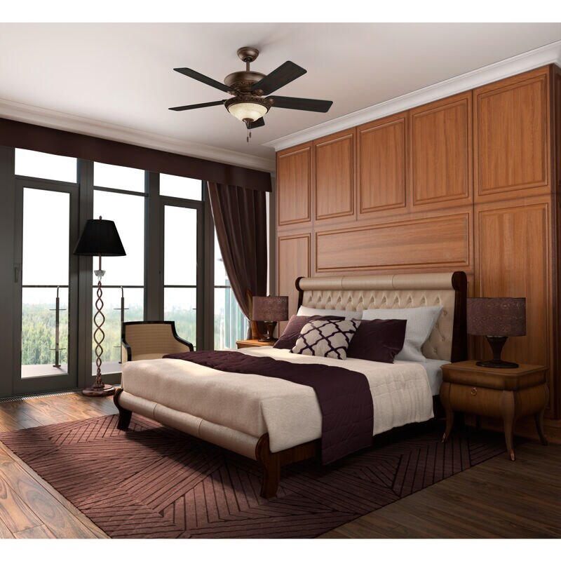 Hunter Italian Countryside 52 in. Ceiling Fan with LED Light Kit and Pull Chain - Cocoa, , hires