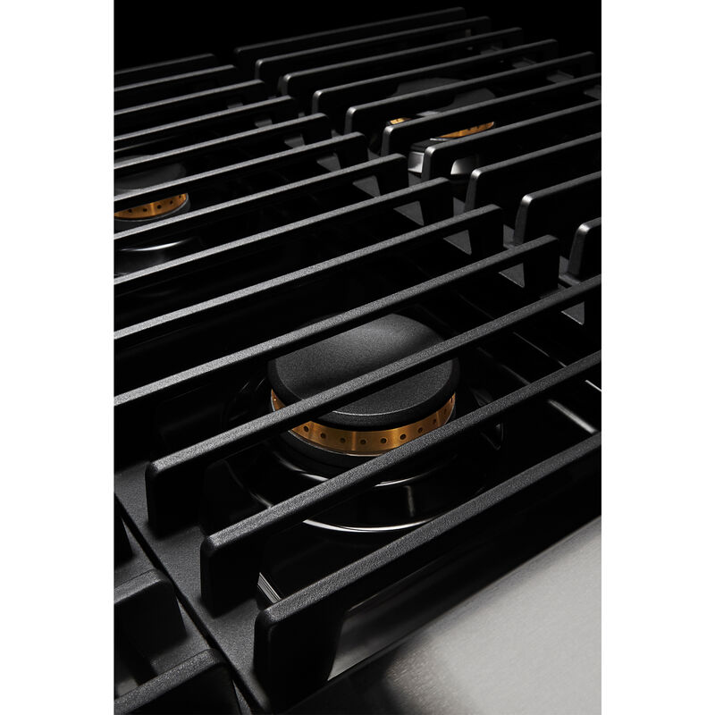JennAir Noir Series 36 in. 5.1 cu. ft. Smart True European Convection Dual Fuel Range with 4 Sealed Burners & Grill - Stainless Steel, , hires
