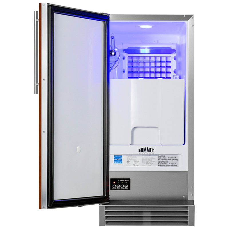 Summit 15 in. Ice Maker with 25 Lbs. Ice Storage Capacity, Clear Ice Technology & Digital Touchpad Controls - Custom Panel Ready, , hires