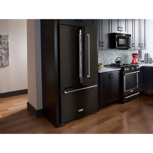 KitchenAid 36 in. 21.9 cu. ft. Counter Depth French Door Refrigerator with Internal Filtered Water Dispenser - Black Stainless, Black Stainless, hires