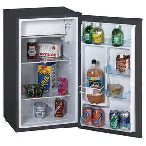 Avanti 19 in. 3.2 cu. ft. Mini Fridge with Freezer Compartment - Black, Black, hires