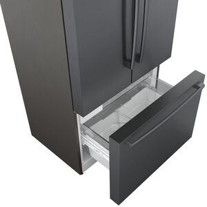 Bosch 800 Series 36 in. 20.8 cu. ft. Smart Counter Depth French Door Refrigerator with Internal Water Dispenser - Black Stainless, Black Stainless, hires
