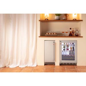 Cafe 24 in. 5.1 cu. ft. Built-In/Freestanding Beverage Center with Pull-Out Shelves & Digital Control - Stainless Steel, Stainless Steel, hires